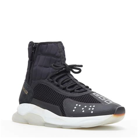 versace cross chainer snea|Versace high top sneakers.